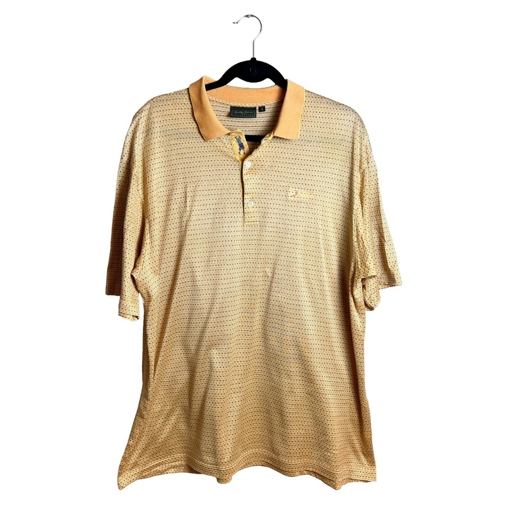 Bobby Jones Collection Knit Geometric Polo Shirt Orange Large